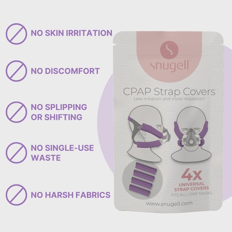 Snugell CPAP Headgear Strap Covers (4-Pack) â€“ Purple - Universal CPAP Mask Cushionsâ€“ Soft Fleece Fabric to Reduce Pressure and Improve Comfort â€“ Perfect for Enhanced Sleep Quality & Skin Protector - Image 5