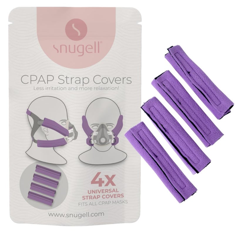 Snugell CPAP Headgear Strap Covers (4-Pack) â€“ Purple - Universal CPAP Mask Cushionsâ€“ Soft Fleece Fabric to Reduce Pressure and Improve Comfort â€“ Perfect for Enhanced Sleep Quality & Skin Protector - Image 1