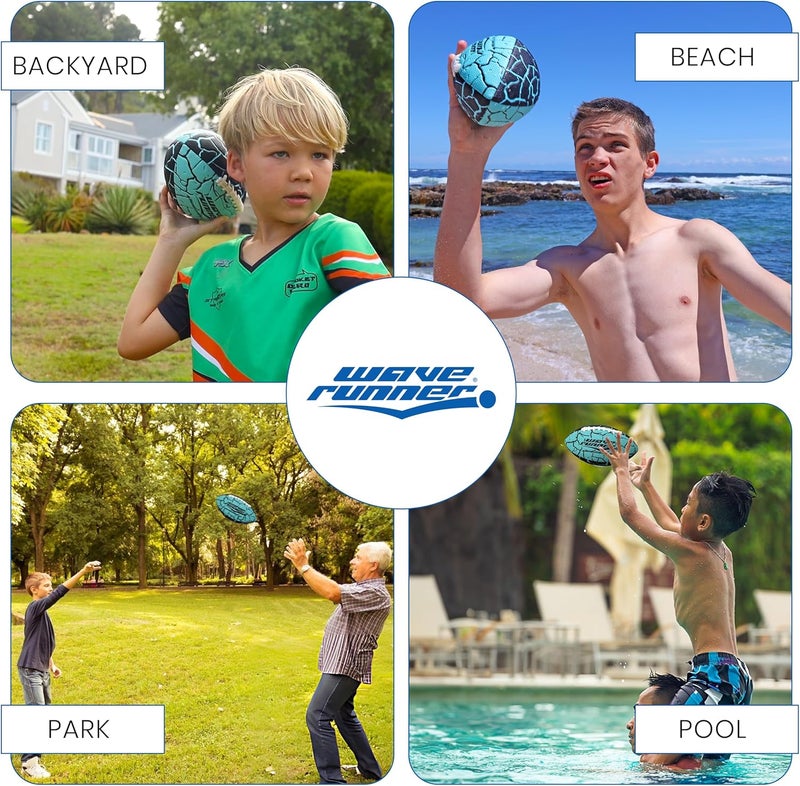 WaveRunner Grip It Waterproof Junior Size Football, 9.25 Size, Durable & Double Laced, Perfect for Beach Accessories, Kids Games, Pool Toys, Outdoor Games, All-Weather Indoor & Outdoor Play - Image 5