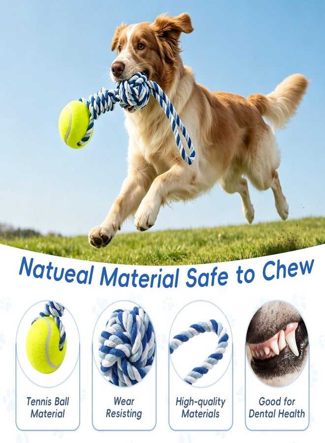 Erhalithegro Interactive Tug of War Rope Toy for Medium & Small Dogs - Outdoor Tether Tug Toy with 1 Knot & Tennis Ball, Puppy Teething Chew Cotton Toy - Image 3