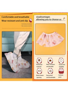 KASTWAVE Shoe Covers Disposable Non Slip ,Disposable printed cartoon made of non-woven fabric, wear-resistant shoe covers for students and children, thickened household anti-skid indoor,2 bags (50 pairs)  - Image 3