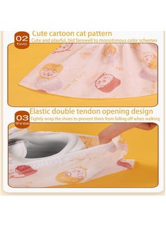 KASTWAVE Shoe Covers Disposable Non Slip ,Disposable printed cartoon made of non-woven fabric, wear-resistant shoe covers for students and children, thickened household anti-skid indoor,2 bags (50 pairs)  - Image 4