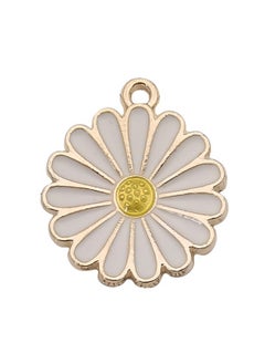 Alloy Enamel Flower Petal Charms DIY Jewelry Pendant 12054-white dripping oil zinc alloy round large flower sunflower 18x21-1.8g