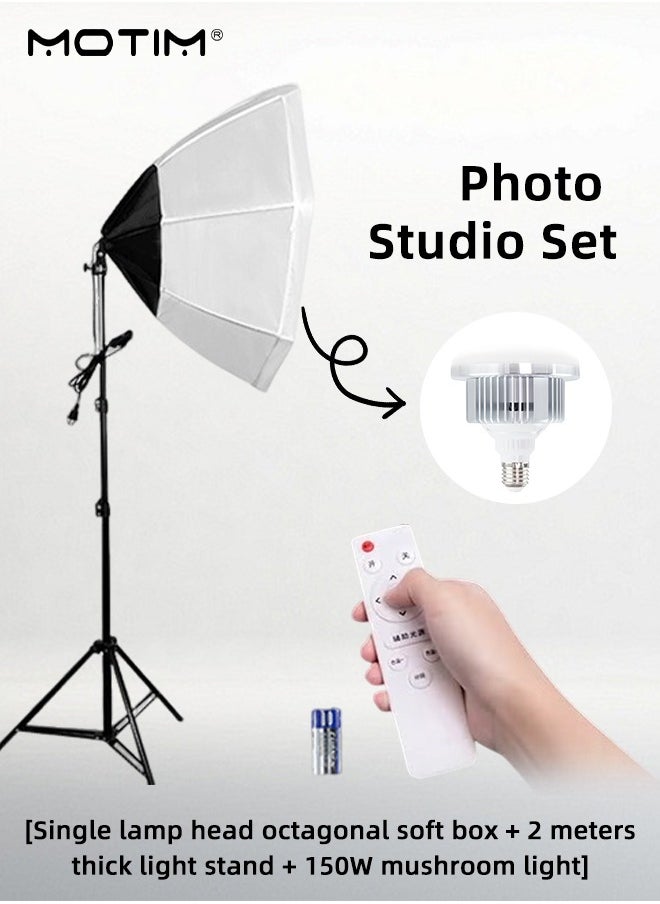 Motim - Professional Photography Softbox Lighting Kit With 150W LED 3 Colors LED Bulb, Umbrellas Softbox With Remote Controller for Video Recording, Portraits Product Shooting - Image 1