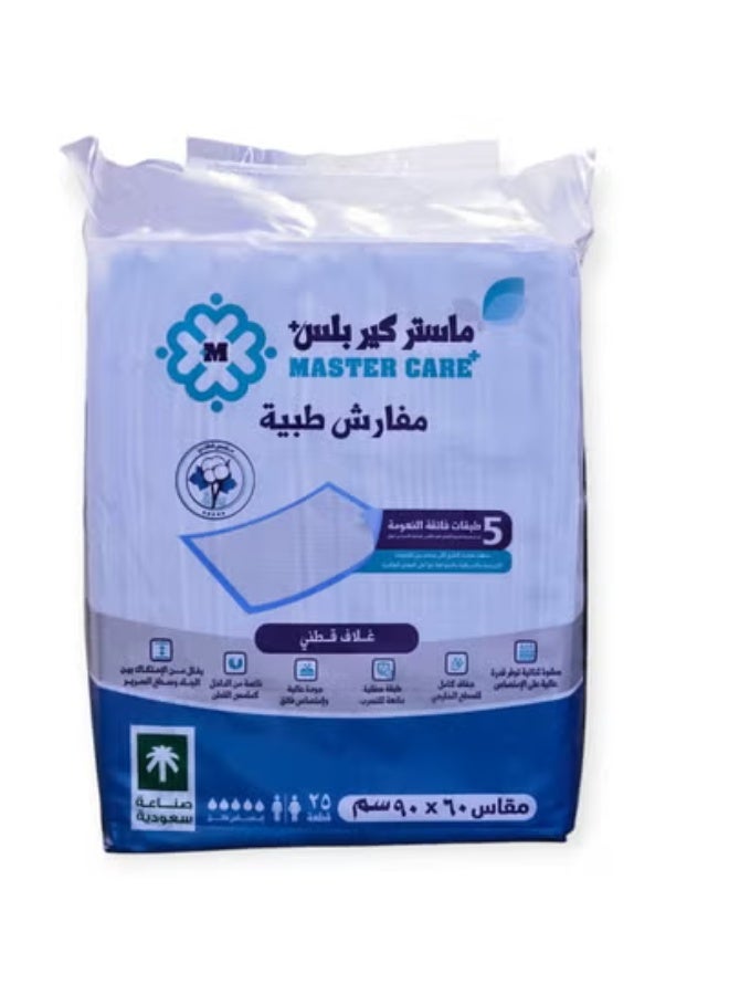 MASTER CARE 25-Piece Disposable Underpads- 60 x 90 cm - Image 1