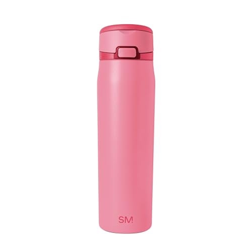 Simple Modern Mesa Loop Water Bottle with Covered Straw and Handle 24oz Cup Holder Friendly Insulated Stainless Steel Bottles for Travel Sports and School Velvet Pink - Image 1