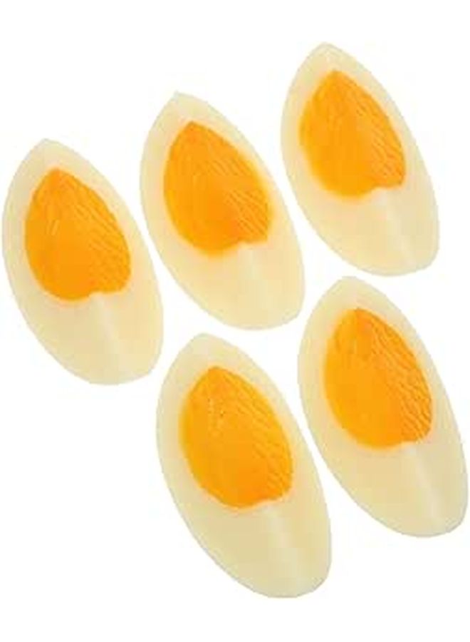 6 Realistic Artificial Simulation Boiled Egg Slices for Food Photography Kitchen Decor Culinary Training Catering Display - Image 1