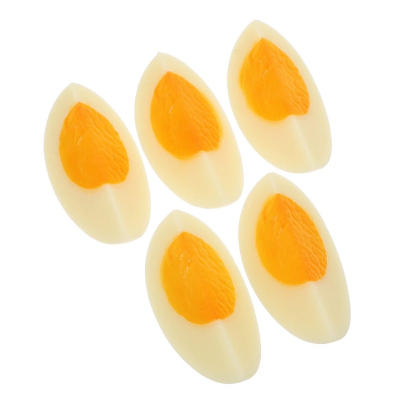 6 Realistic Artificial Simulation Boiled Egg Slices for Food Photography Kitchen Decor Culinary Training Catering Display - Image 2