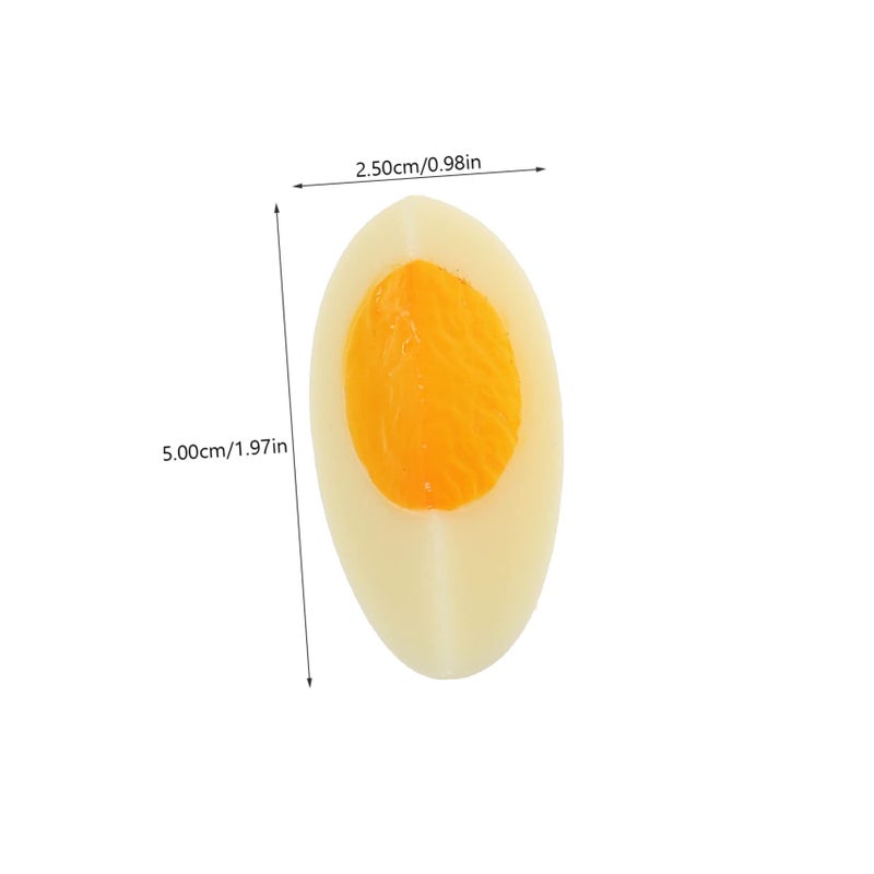6 Realistic Artificial Simulation Boiled Egg Slices for Food Photography Kitchen Decor Culinary Training Catering Display - Image 3