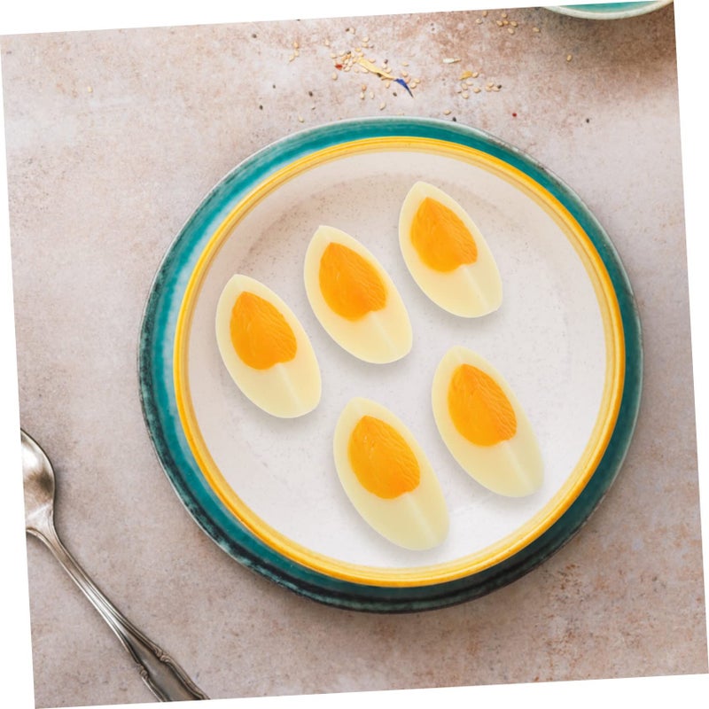 6 Realistic Artificial Simulation Boiled Egg Slices for Food Photography Kitchen Decor Culinary Training Catering Display - Image 5