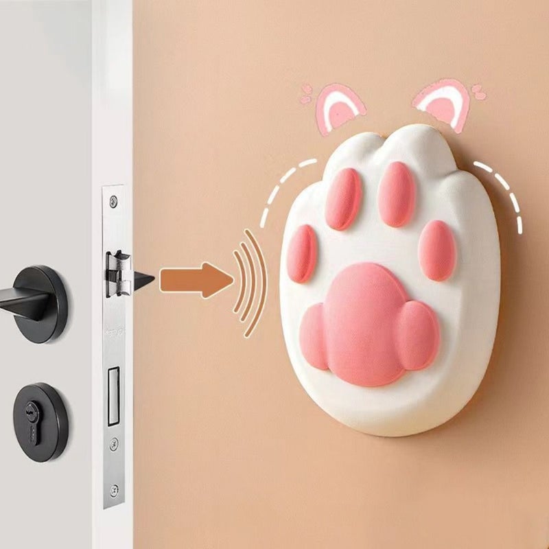 White Cat Paw Door Stopper 5pcs Anti Collision Quiet Cushion Pad Home Decor - Image 1