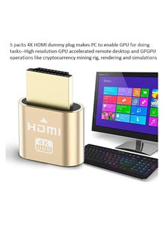 erorex HDMI Dummy Plug 4K, 5Pack Headless Display Adapter, Virtual Monitor Display Emulator for Computer Desktop, Supports up to 3840x2160@60Hz, 1080@120Hz DVI EDID Emulator  - Image 2