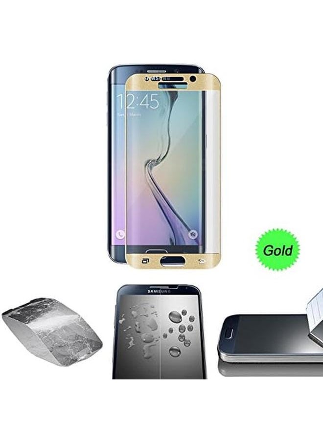 erorex - Shiny Gold 3D Tempered Glass Screen Protector For Samsung Galaxy S6 Edge - Image 1