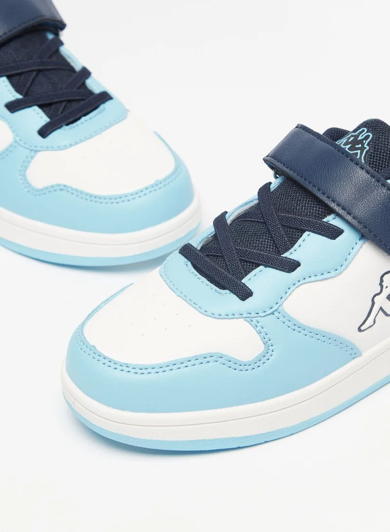 Kappa Boys' Colourblock Low-Ankle Sneakers with Hook and Loop Closure