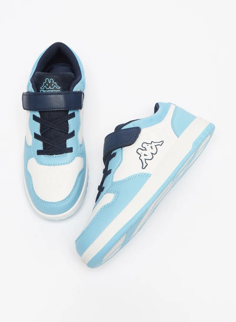 Kappa Boys' Colourblock Low-Ankle Sneakers with Hook and Loop Closure