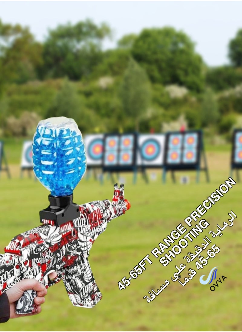 أوڤيا مسدس كرة جل كهربائي مسدس تلقائي AEG AKM-47 مسدس جل صديق للبيئة مع 20000 رصاصة ونظارات واقية لعبة أنشطة ممتعة وفي الهواء الطلق للأطفال من سن 8 سنوات فما فوق  - Image 2