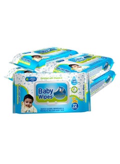 GLIDER Baby Wipeswith Moisture Lock Fliptop Contains Aloe Vera & Vitmain E Ph Balanced With No Parabens & Chlorine (Pack Of 5 (360 Wipes))  - Image 2