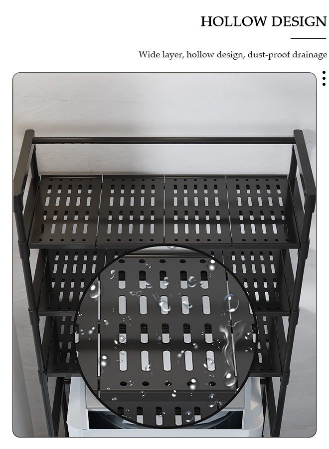 DUNISO Over the Washing Machine Storage Rack, 3-Tiers Drum Washer Dryer Stand Shelves, Space Saving Bathroom Balcony Organizer Rack,Large Capacity Laundry Shelf for Home, Hotel - Image 3