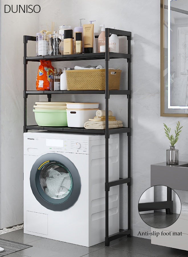 DUNISO Over the Washing Machine Storage Rack, 3-Tiers Drum Washer Dryer Stand Shelves, Space Saving Bathroom Balcony Organizer Rack,Large Capacity Laundry Shelf for Home, Hotel - Image 1