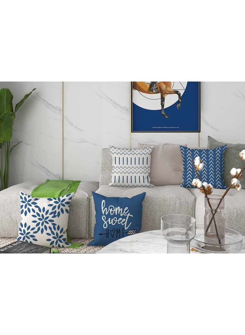 كيلا غطاء وسادة زخرفية، ديكور خريفي للمنزل، غطاء وسادة عصري للأريكة، غطاء وسادة من قماش الكتان للأماكن الخارجية، للكنبة أو السرير أو السيارة، 45x45 سم، طقم من 4 - Image 1