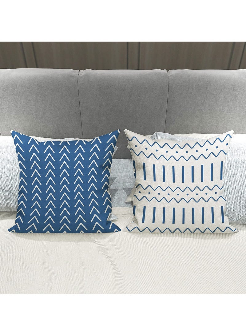 كيلا غطاء وسادة زخرفية، ديكور خريفي للمنزل، غطاء وسادة عصري للأريكة، غطاء وسادة من قماش الكتان للأماكن الخارجية، للكنبة أو السرير أو السيارة، 45x45 سم، طقم من 4 - Image 5