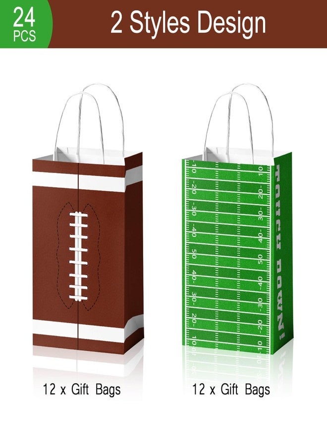 Utolily 24 Pieces Football Paper Gift Bags with Handle Football Birthday Party Goodie Bags for Touchdown Super Game Day Kids Birthday Party Supplies - Image 4