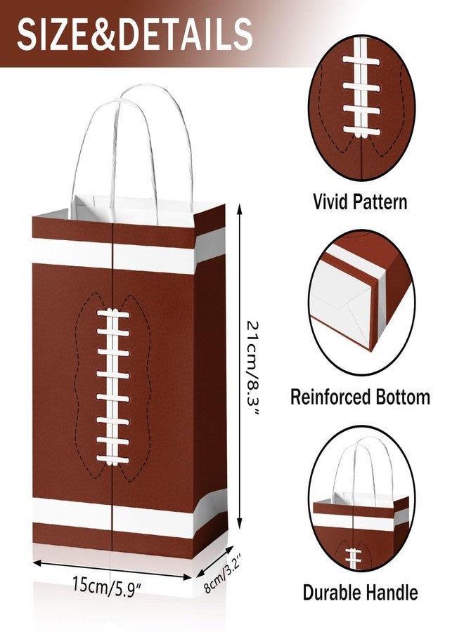 Utolily 24 Pieces Football Paper Gift Bags with Handle Football Birthday Party Goodie Bags for Touchdown Super Game Day Kids Birthday Party Supplies - Image 3