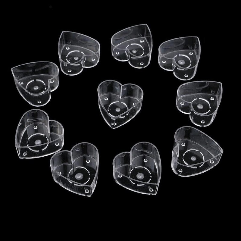 Urban Moon Acrylic Heart Shaped Tealight Cups, Polycarbonate Pre-Waxed Empty Tealight Containers/Mould for DIY Candle Making - Pack of 200 Piece - Image 1