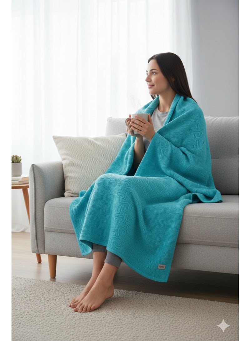 Nile Weave Elegant Egyptian Cotton Leno Throw Blanket – ultra-soft, lightweight, and beautifully crafted. Enjoy luxurious comfort, breathable warmth, and timeless sophistication in any room. - Image 3