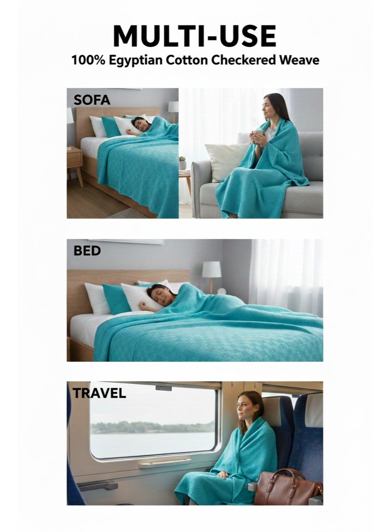 Nile Weave Elegant Egyptian Cotton Leno Throw Blanket – ultra-soft, lightweight, and beautifully crafted. Enjoy luxurious comfort, breathable warmth, and timeless sophistication in any room. - Image 5