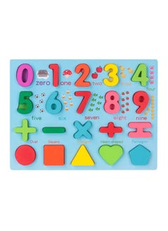 Wooden Number Alphabet Puzzles Matching Board Colorful 0-9 And Shape