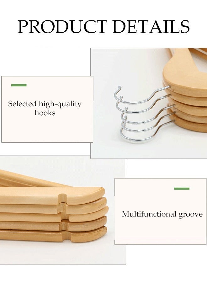 10-Piece Wooden Hangers,Non-Slip  Suit Hangers with Notches & 360° Swivel Hook,Clothes Hangers for Coats, Jacket, Shirt, Pants - Image 5