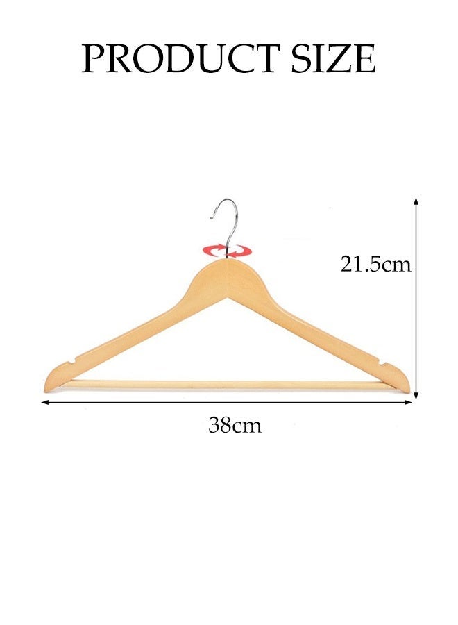 10-Piece Wooden Hangers,Non-Slip  Suit Hangers with Notches & 360° Swivel Hook,Clothes Hangers for Coats, Jacket, Shirt, Pants - Image 2