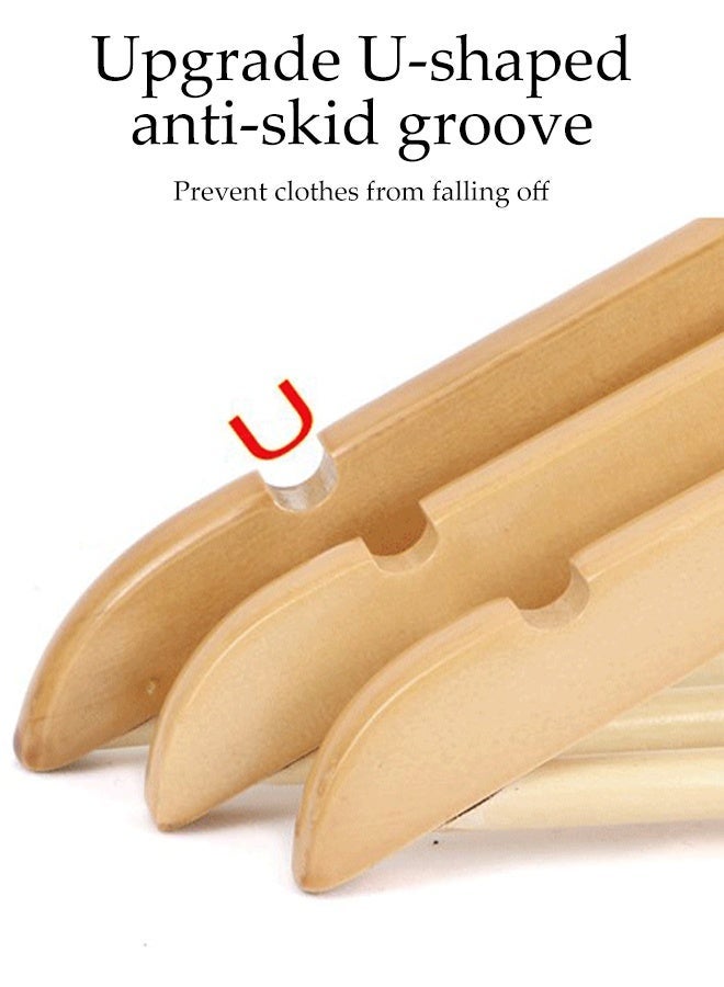 10-Piece Wooden Hangers,Non-Slip  Suit Hangers with Notches & 360° Swivel Hook,Clothes Hangers for Coats, Jacket, Shirt, Pants - Image 3