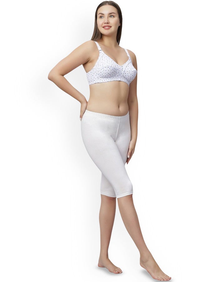 Red Rose RedRose Women White Solid Mid-Rise Cycling Sports Shorts - Image 2