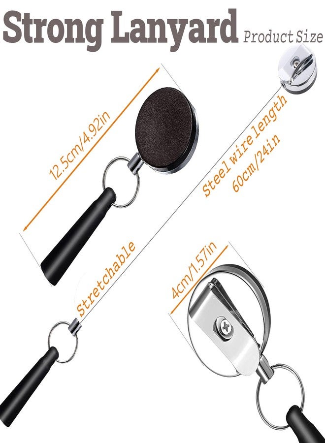 QIOOLEEO 2 Pcs Retractable Pen Holder, Pencil Lanyard for Woodwork, Bricklayer, Handicraft Maker,Pen Lanyard Ideal Grip for Markers and Carpenter Pencils,Pencil Pull with 24" Steel Wire,Elastic Silicone - Image 2