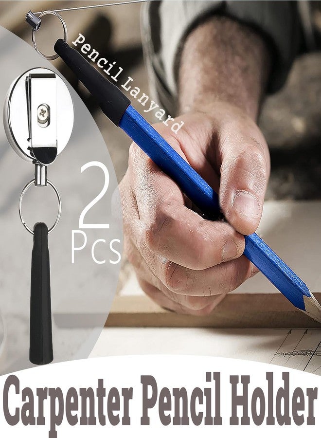 QIOOLEEO 2 Pcs Retractable Pen Holder, Pencil Lanyard for Woodwork, Bricklayer, Handicraft Maker,Pen Lanyard Ideal Grip for Markers and Carpenter Pencils,Pencil Pull with 24" Steel Wire,Elastic Silicone - Image 5