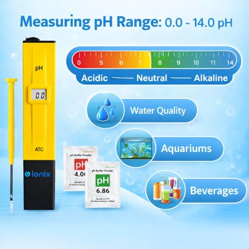 IONIX Imported Digital Pen Type PH Meter with Calibration Accessories for Water Testing (Multicolour) - Image 3