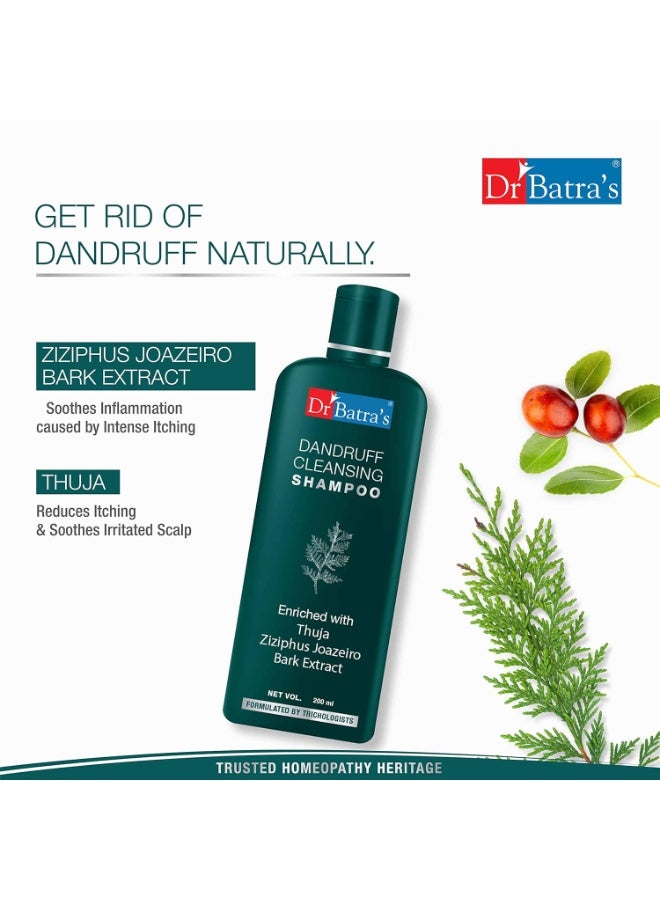Dr Batra's Dandruff Cleansing Shampoo Enriched With Thuja 200 ml - Pack of 2 - Image 3