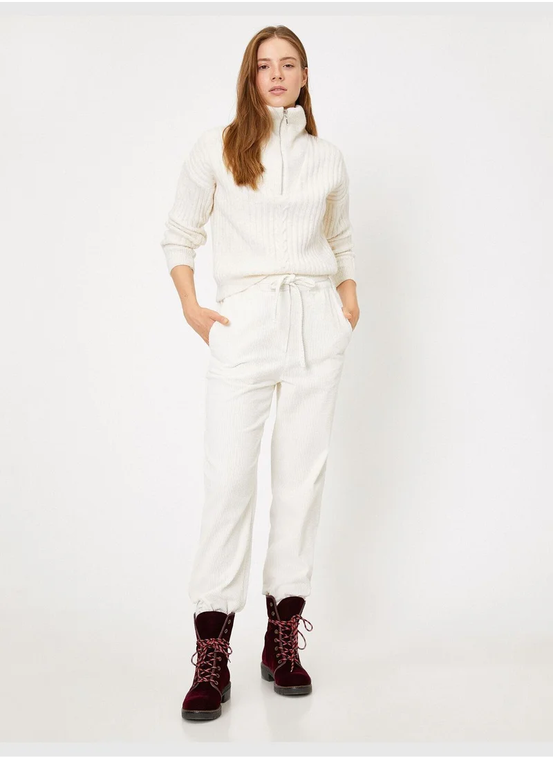 كوتون Tie Waist Trousers