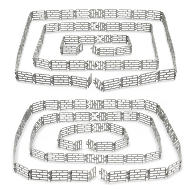 TOYMANY مجموعة سياج ألعاب تويماني 64 قطعة للحيوانات الزراعية - سياج بلاستيكي صغير للخيل للأطفال الصغار - Image 1