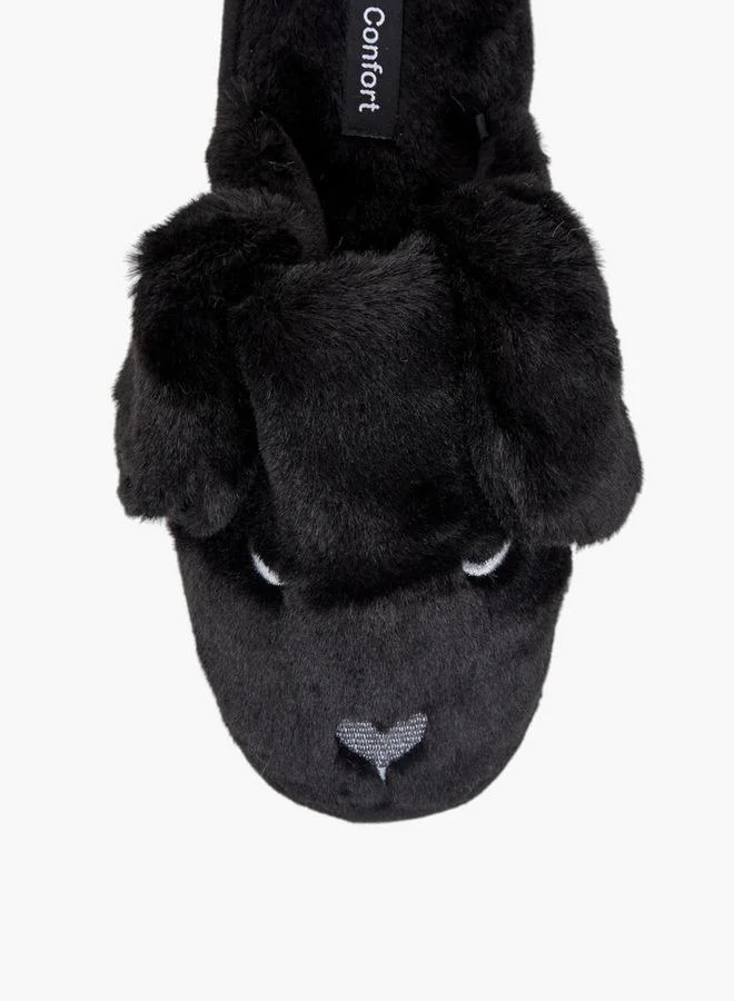 لو كونفورت Women's Ear Applique Bedroom Slippers