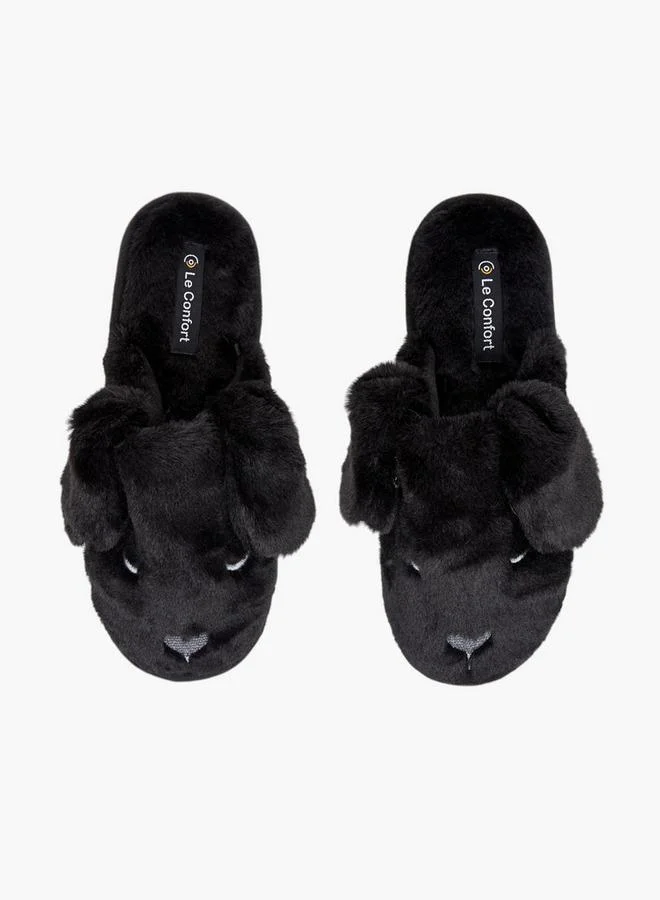 لو كونفورت Women's Ear Applique Bedroom Slippers
