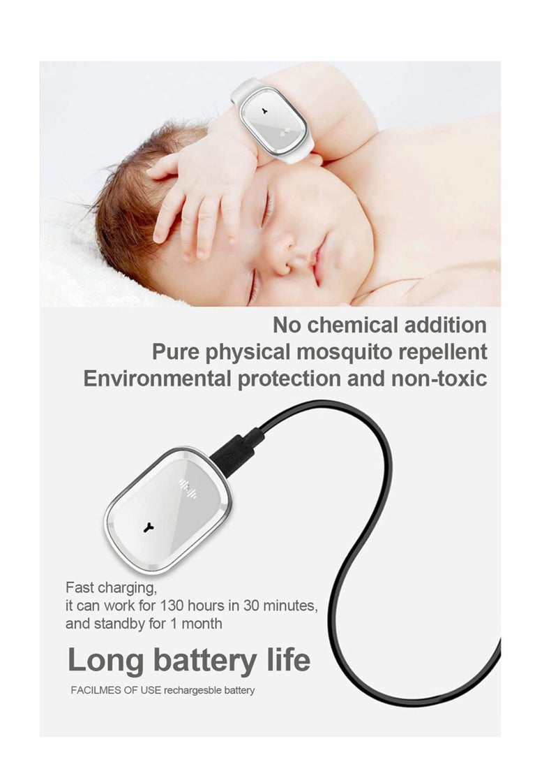 Ultrasonic Mosquito Repellent Watch USB Charging Waterproof Portable Smart Bracelet for Indoor and Outdoor Use M1 Black - Image 4