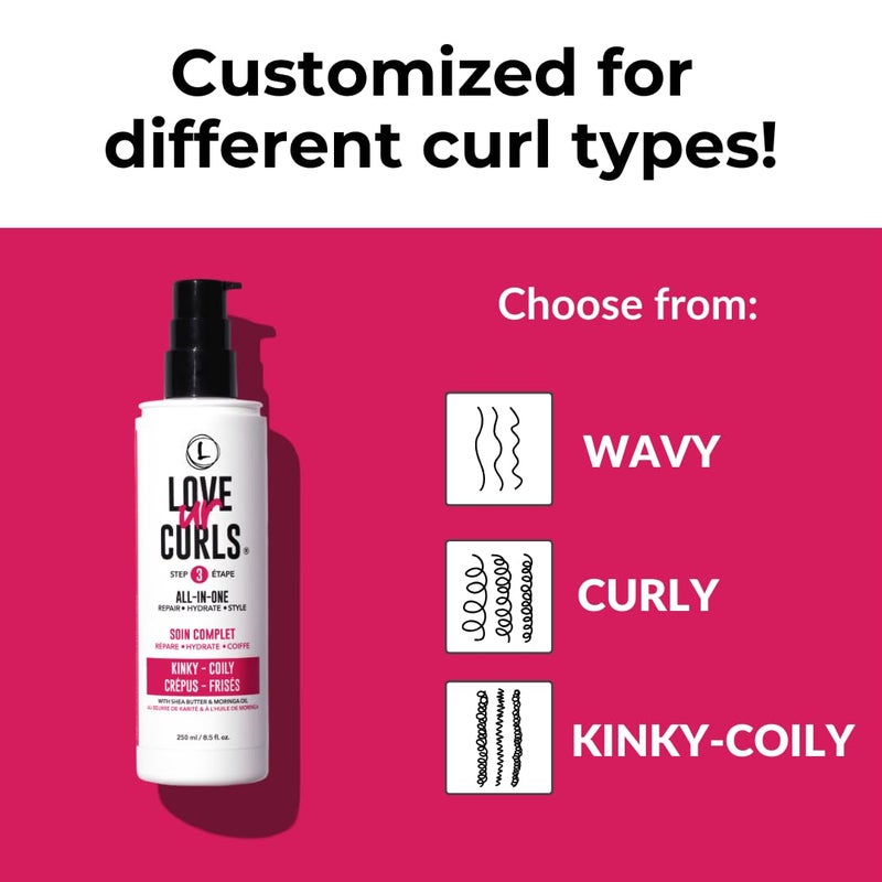Love Ur Curls - Kinky Coily All in One Curl Cream Styler, Curling Cream for Curly Hair, Repair, Define, Hydrate & Style with Shea Butter, 250mL - Image 3