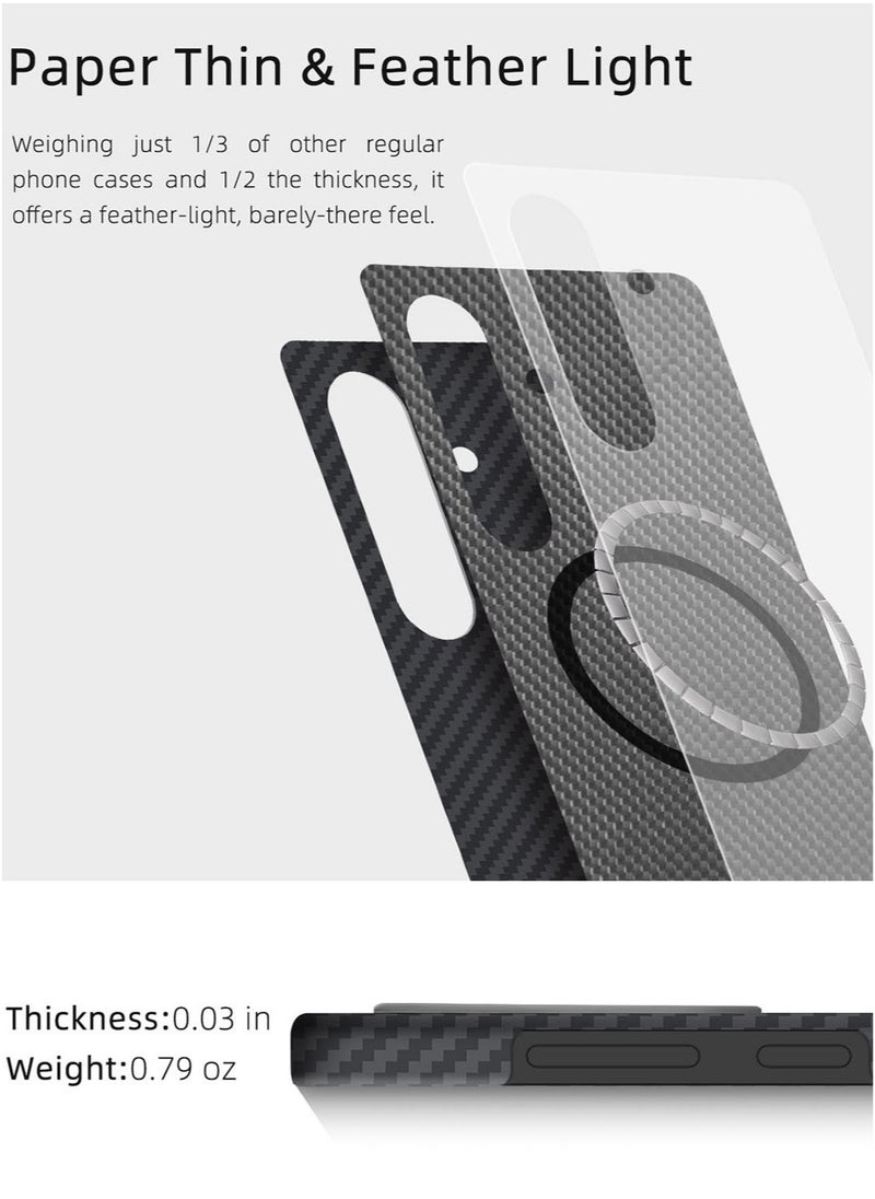MONOCARBON Real Aramid Fiber Samsung Galaxy S25 Case Cover [ULTRA SLIM MagSafe] Lightweight Anti-Scratch - Matte Black  - Image 5