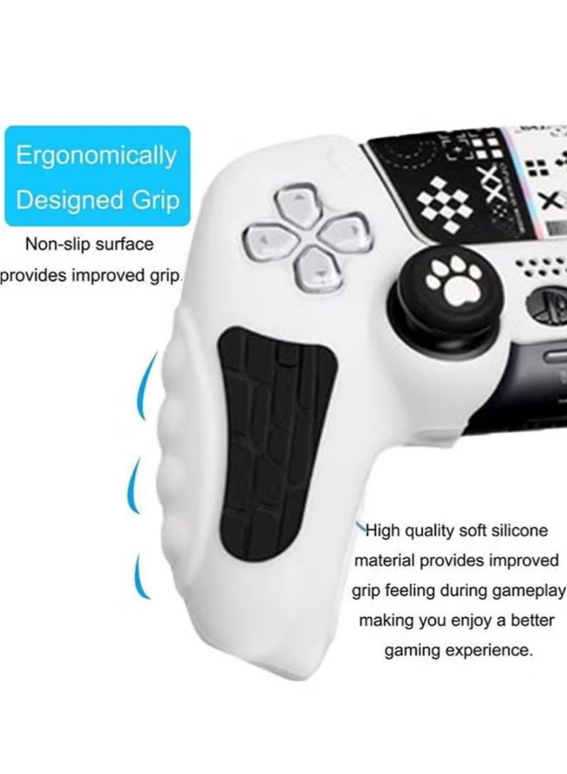 IINE Case Cover for PS5/PS5 Slim Wireless Controller for Dual Sense Leather Texture Soft Silicone Protection Anti-scratch Anti-fall Case Cover Electronic game Machine Accessories - Image 2