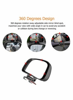 SYOSI Blind Spot Mirror-Side Mirror Wide Angle Mirror HD Glass Convex 360 Degree Rotation Car Rear Auxiliary Mirror with Adjustable Sticker Automotive Exterior Accessories for Cars Trucks（2 PCS）  - Image 3