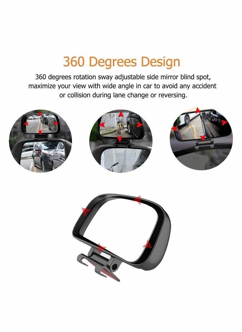 SYOSI Blind Spot Mirror-Side Mirror Wide Angle Mirror HD Glass Convex 360 Degree Rotation Car Rear Auxiliary Mirror with Adjustable Sticker Automotive Exterior Accessories for Cars Trucks（2 PCS）  - Image 3