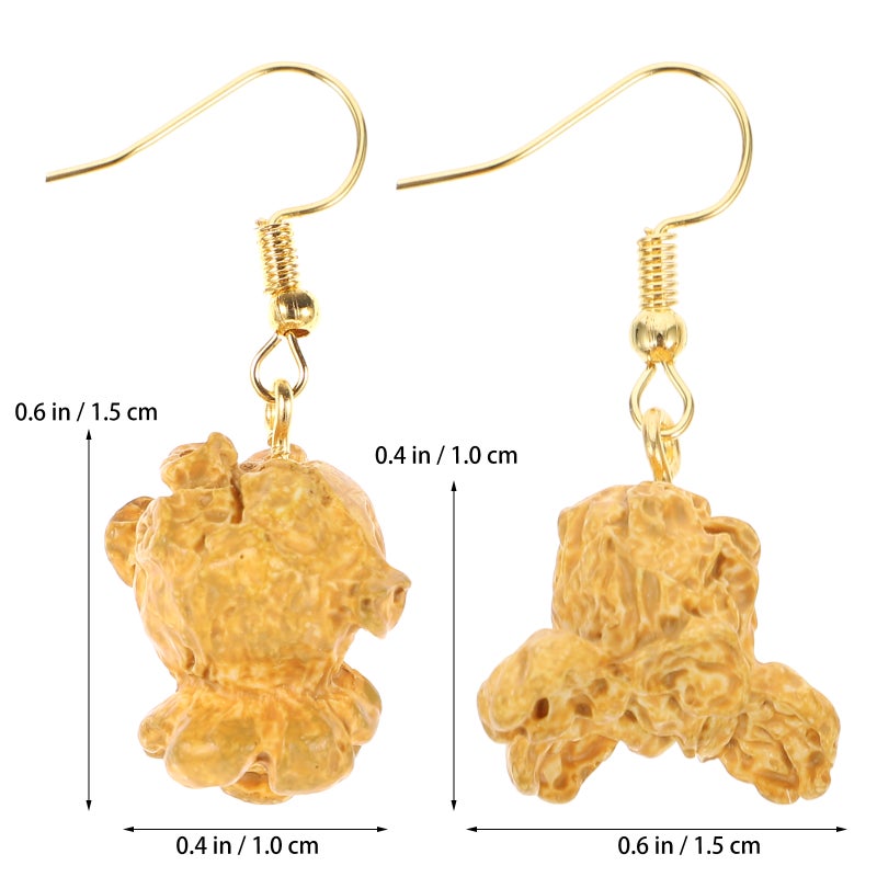 Popcorn Eardrops Fake Funny Spoof Personalized Small Beautiful Jewelry Eardrop Earring for Woman (Yellow Ear Hook Pattern) - Image 2